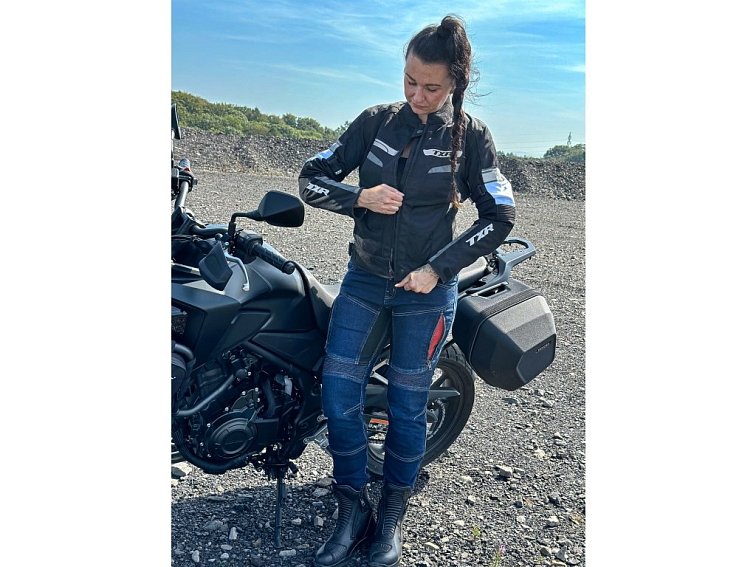 Dámská bunda na motorku TXR Alpine černo-bílo-šedá