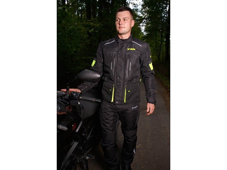 Bunda na motorku TXR Visper černo-fluo žlutá