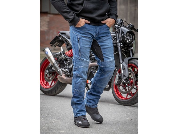 Jeansy na motorku TXR Patriot světle modré