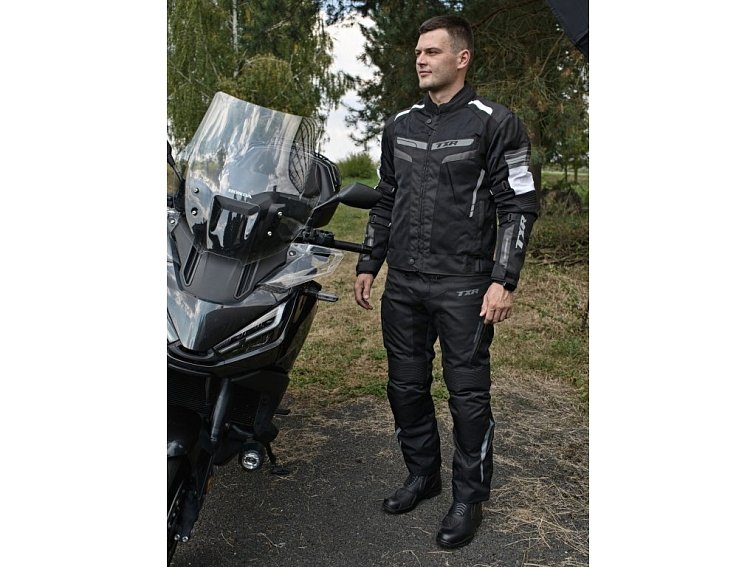 Bunda na motorku TXR Alpine černo-bílo-šedá