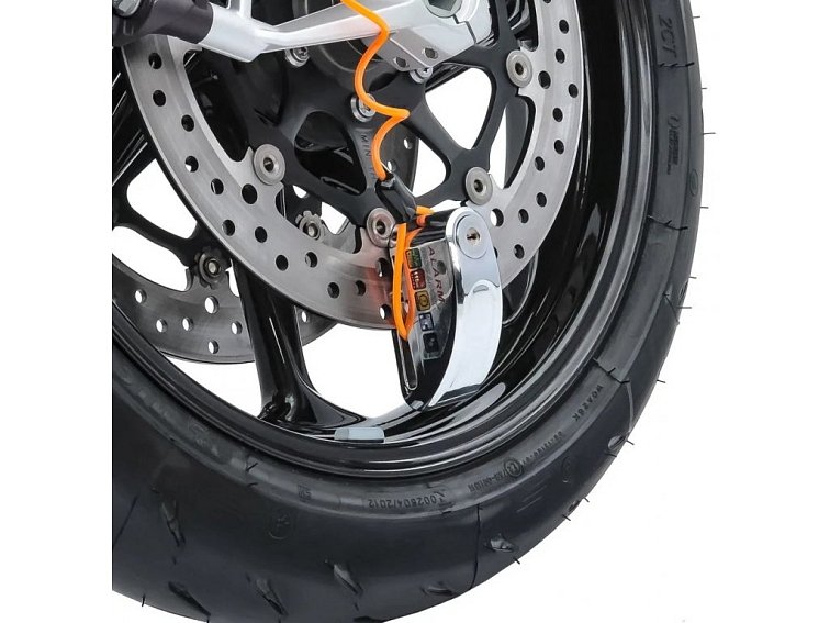Moto zámek s alarmem 110dB TXR chrom