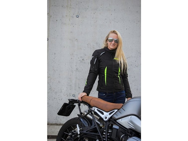Dámská bunda na motorku TXR Elisa černo-fluo žlutá