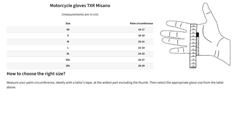 Rukavice na motorku TXR Misano černé – foto 4