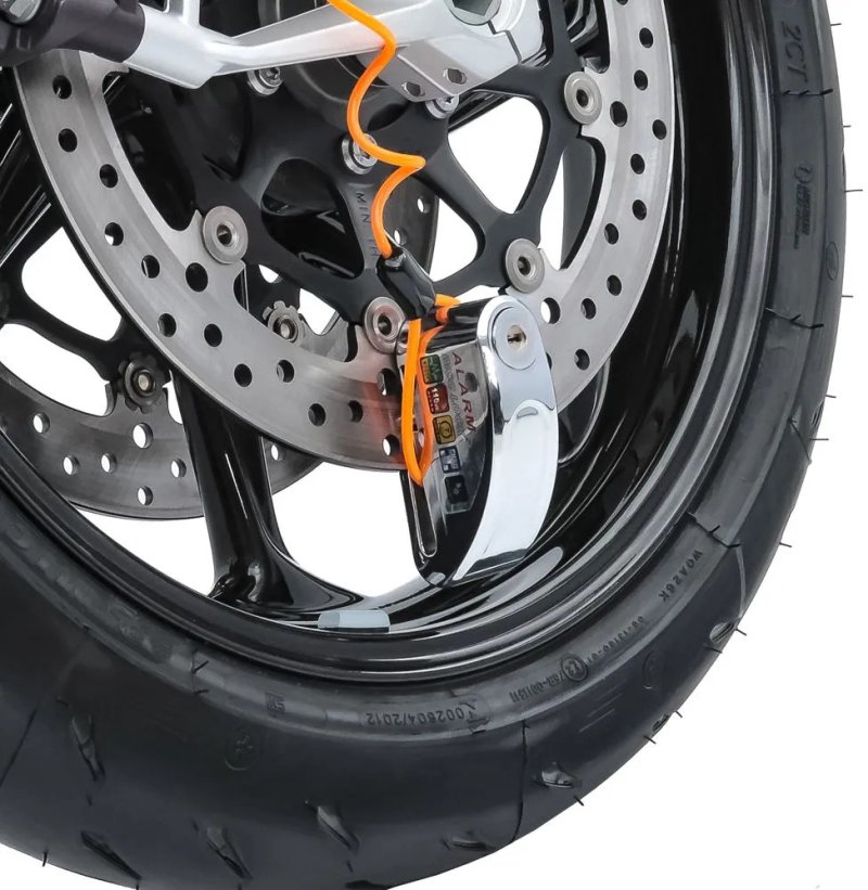 Zámek na motorku s alarmem 110dB TXR chrom – foto 3