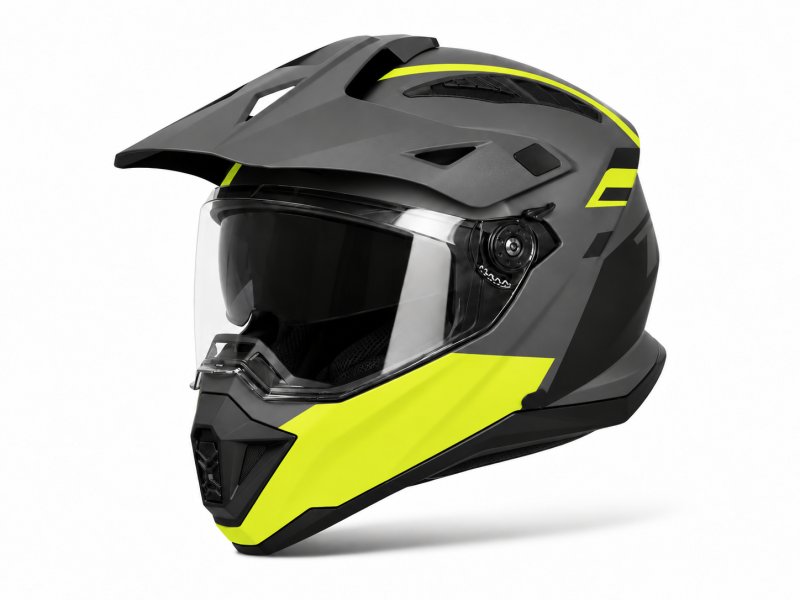 Enduro přilba TXR Explorer černo-šedo-fluo žlutá