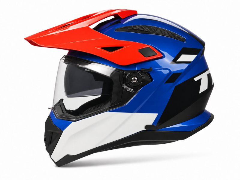Enduro přilba TXR Explorer modro-bílo-červená – foto 2