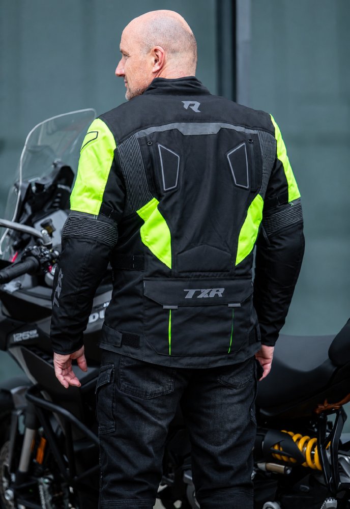 Bunda na motorku TXR Compass černo-šedo-fluo žlutá – foto 10