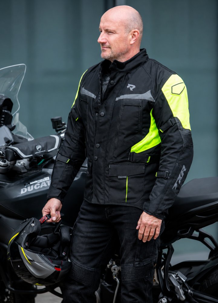 Bunda na motorku TXR Compass černo-šedo-fluo žlutá – foto 9