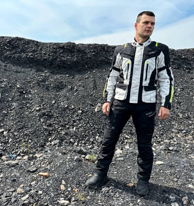 Bunda na motorku TXR Expedition černo-šedo-fluo žlutá – foto 8