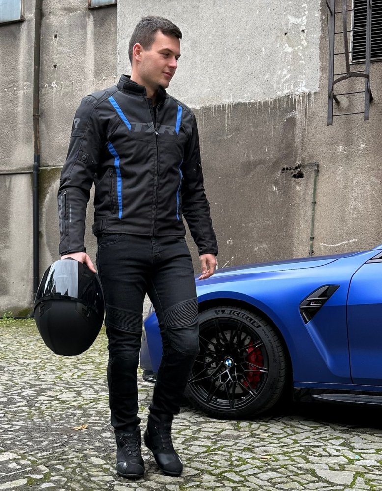 Bunda na motorku TXR Gunner černo-modrá – foto 5