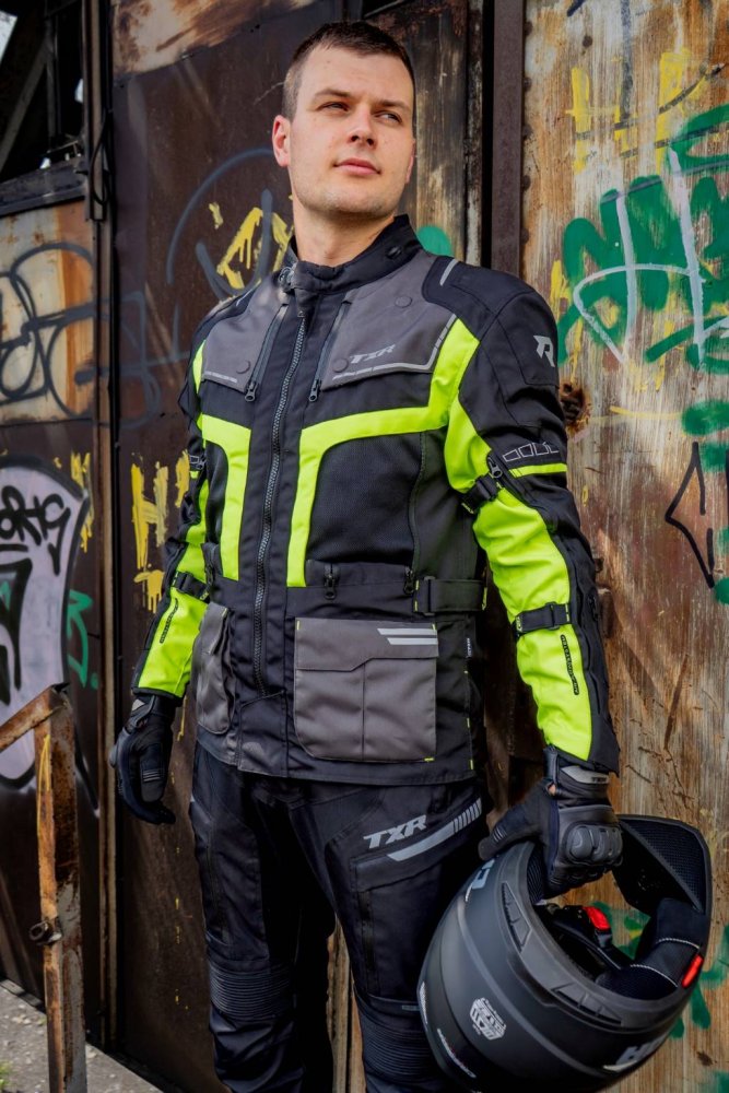 Bunda na motorku TXR Tracer černo-šedo-fluo žlutá – foto 9