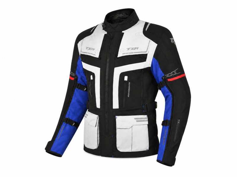 Bunda na motorku TXR Tracer černo-šedo-modro-červená