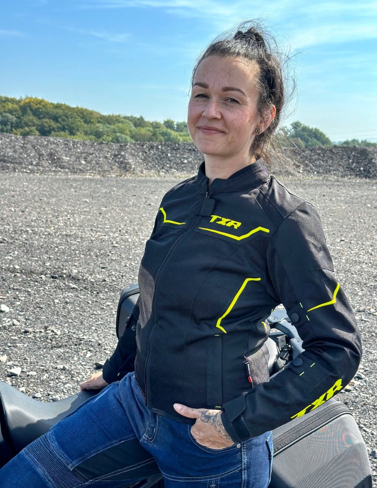 Dámská bunda na motorku TXR Aero černo-fluo žlutá – foto 4