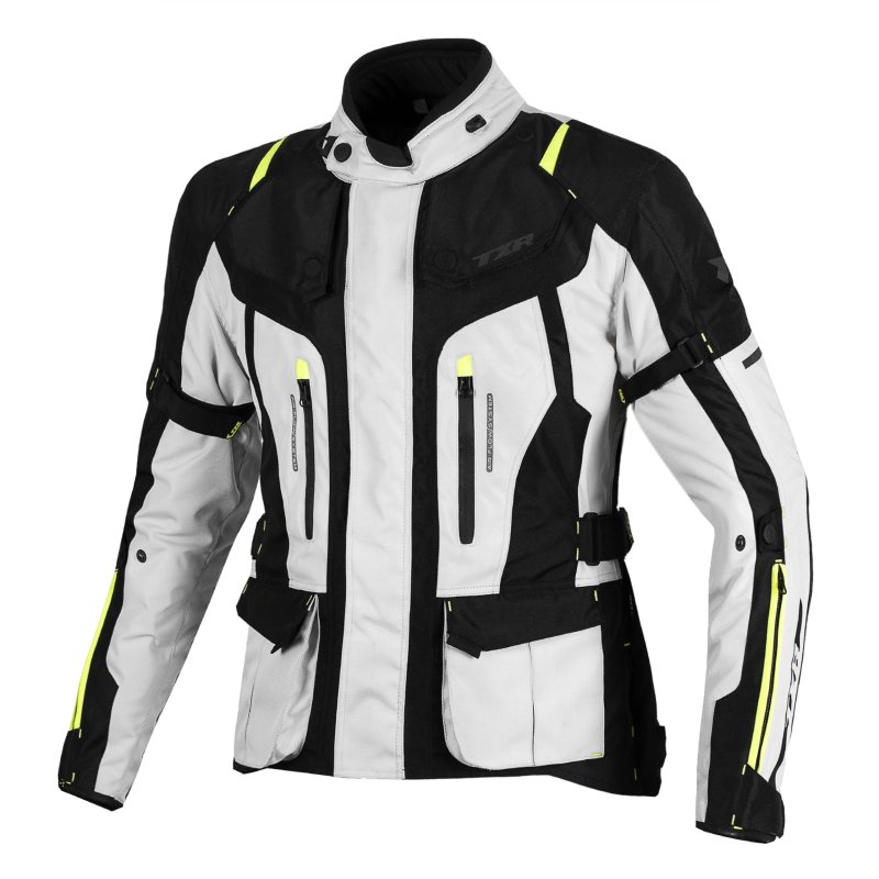 Dámská bunda na motorku TXR Expedition černo-šedo-fluo žlutá