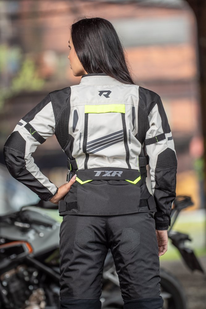 Dámská bunda na motorku TXR Expedition černo-šedo-fluo žlutá – foto 14