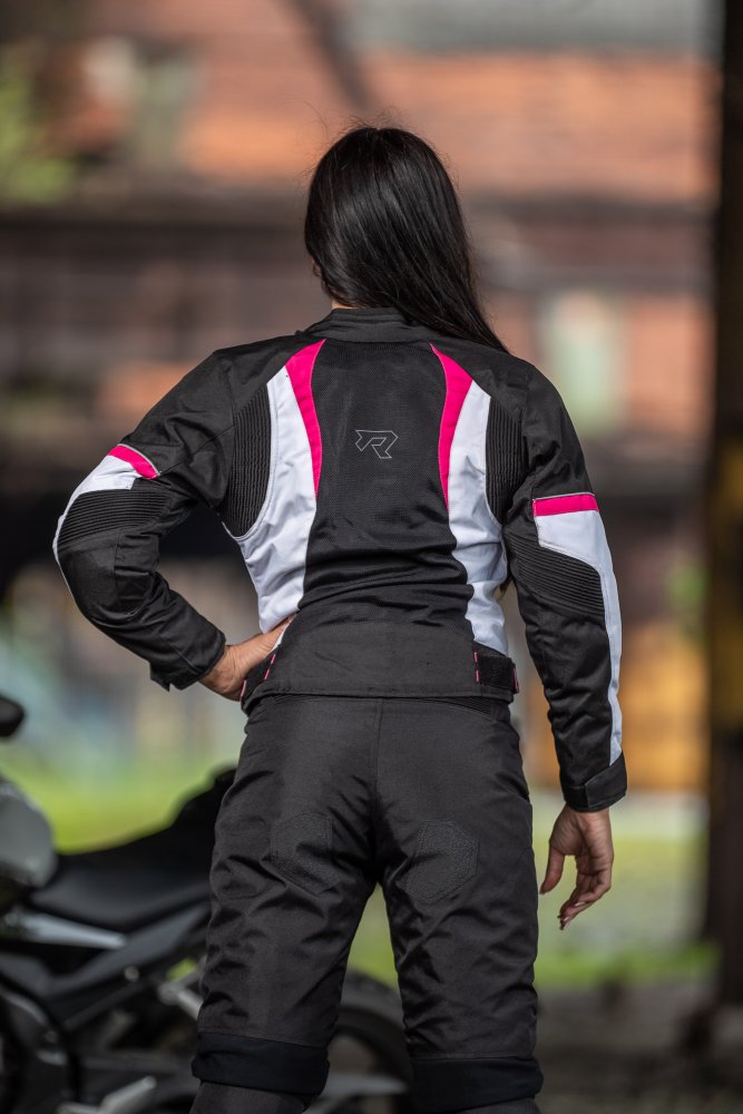 Dámská bunda na motorku TXR Kiara černo-bílo-růžová – foto 5