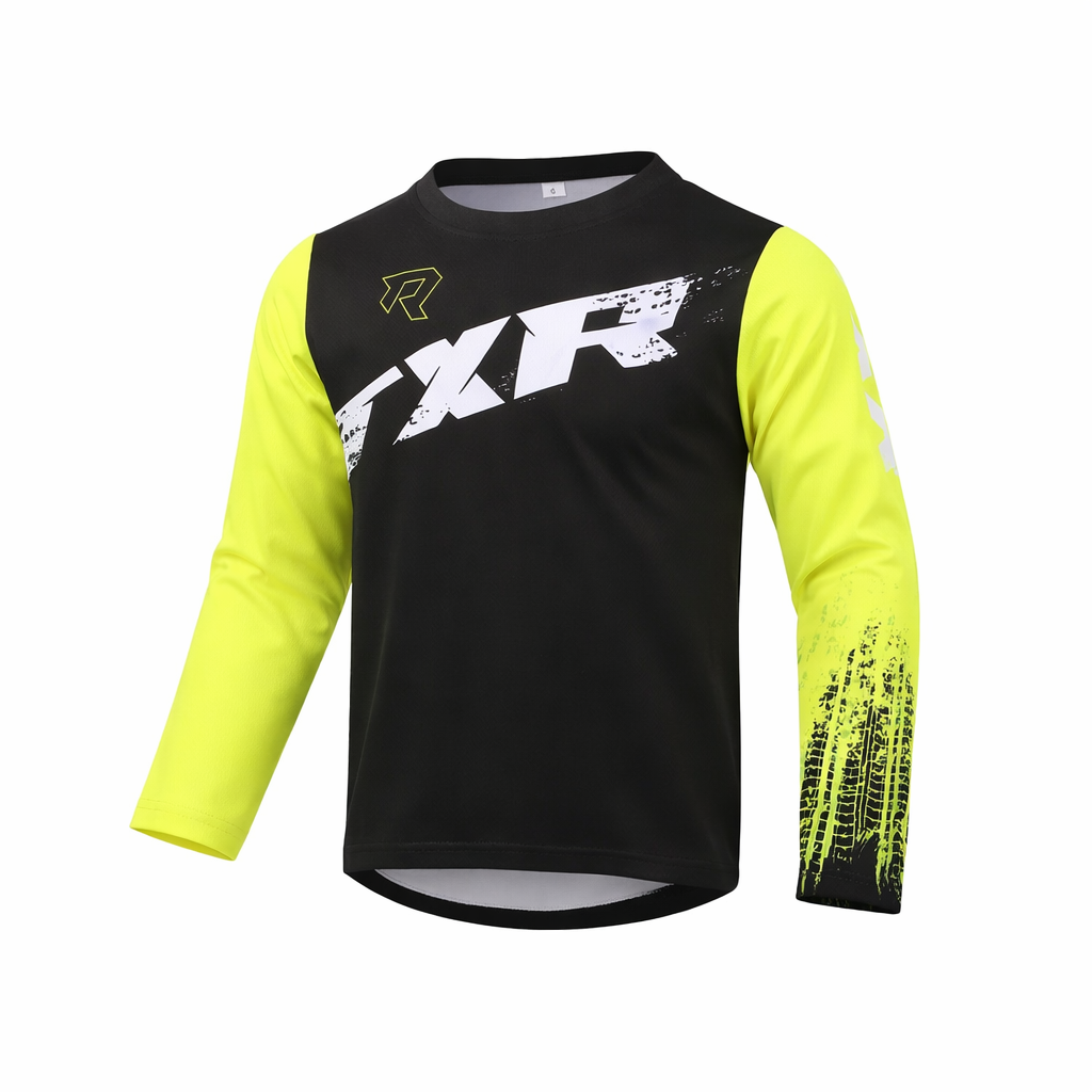 Dětský motokrosový dres TXR Pulse černo-fluo žlutý