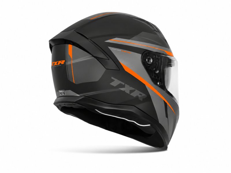 Integrální helma na motorku TXR Raptor černo-šedo-fluo oranžová – foto 3