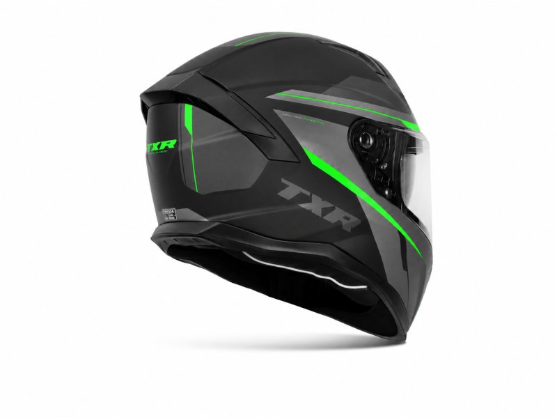 Integrální helma na motorku TXR Raptor černo-šedo-fluo zelená – foto 3