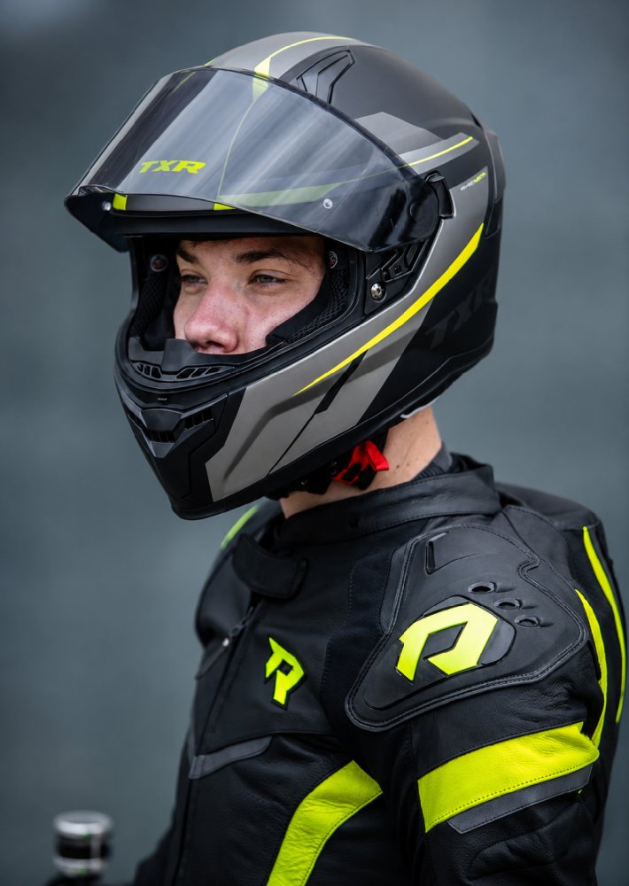 Integrální helma na motorku TXR Raptor černo-šedo-fluo žlutá – foto 6