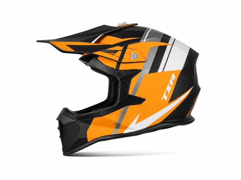 Motokrosová helma TXR Fury černo-šedo-bílo-oranžová – foto 2