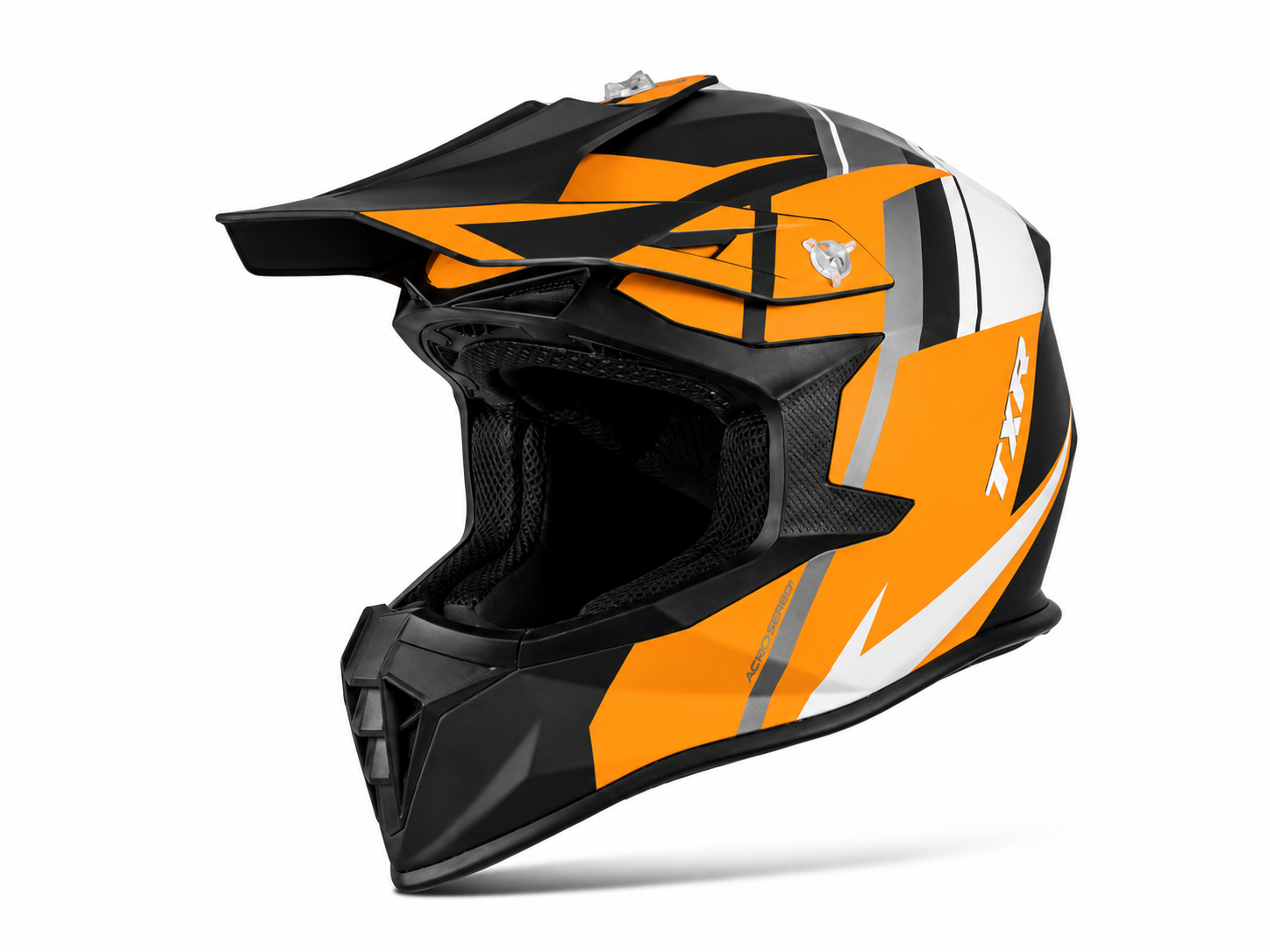 Motokrosová helma TXR Fury černo-šedo-bílo-oranžová
