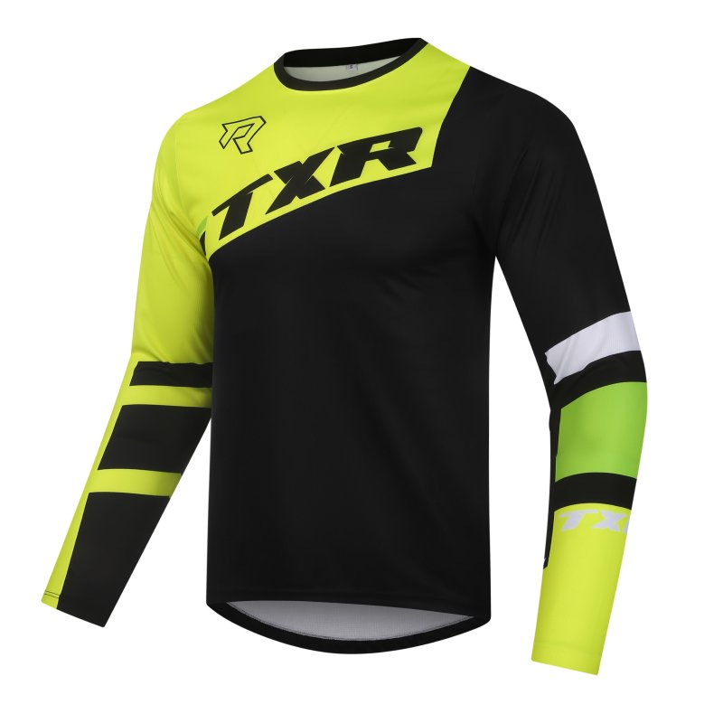 Motokrosový dres TXR Vortex černo-fluo žlutý